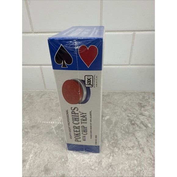 New Set of 88 Jax Professional Alanite Poker Chips, Stackable Tray from 1982 - Picture 5 of 6